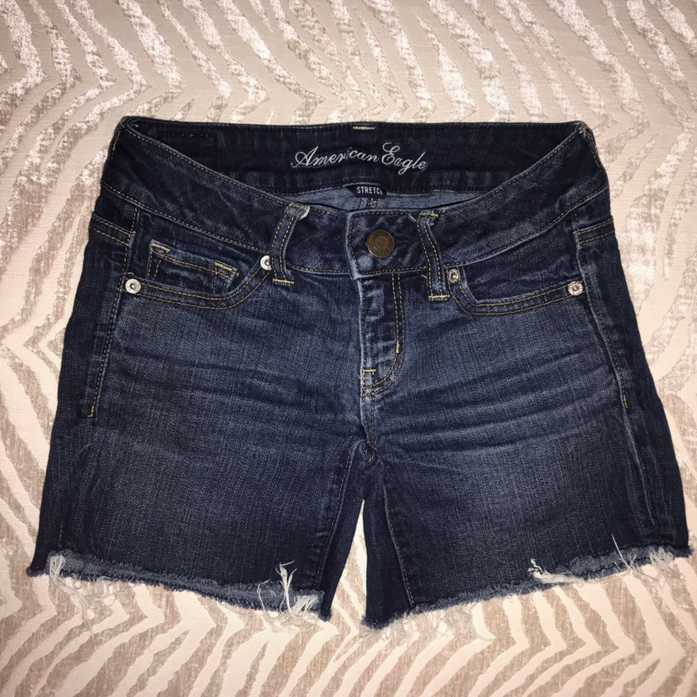 American Eagle Stretch Jeans Shorts | Frayed Stressed Shorts